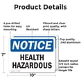 thumbnail image 2 of (2 Pack) Health Hazards OSHA Notice Sign 10 Inch X 7 Inch Indoor / Outdoor Rust-Free Aluminum Metal Signs for Workplace, Workshop, and Construction Site, Made in the USA, 2 of 8