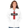 thumbnail image 4 of Saved Hashtag Religious Christian Zip Up Hoodie Men's Women's Brisco Brands S, 4 of 6