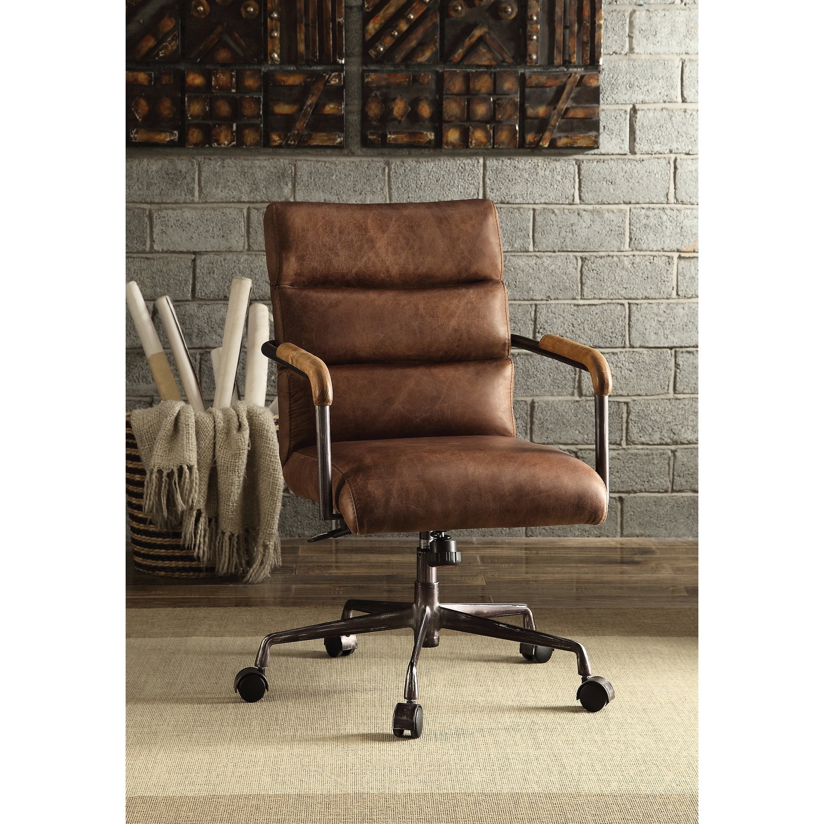 leather swivel office chair metal product