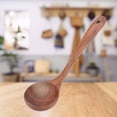 thumbnail image 4 of Cuchara para cocinar de madera de wengué de primera calidad para cocina con mango curvado, 4 of 8