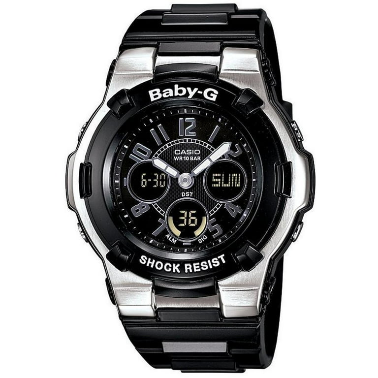 Casio Women's Baby-G Black and Silver Sport Watch BGA110-1B2C