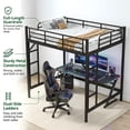 thumbnail image 5 of Aukfa Full Size Metal Loft Bed with Dual Ladders, Gaming Loft Bed Frame with Anti-Tip Device for Teens, Adults & Dorm Bedroom, Black, 5 of 7
