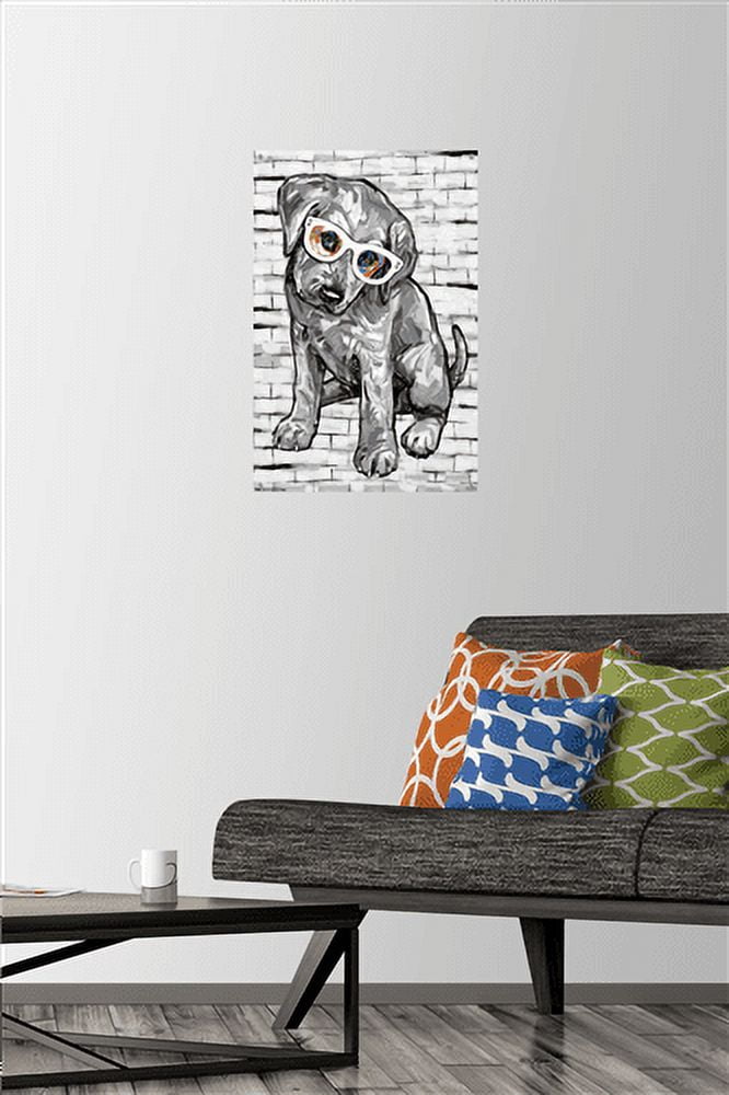 PD Moreno - Dog Glasses Wall Poster with Push Pins, 14.725" x 22.375"