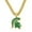 Gold-18inch, variant on Hip Hop Cuban Chains Green Pendant Necklace With 13mm Miami Cuban Chain Iced Out Bling HipHop Necklaces Fashion Jewelry