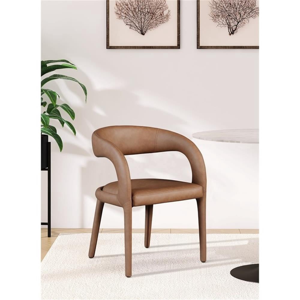 Meridian Furniture Sylvester Brown Vegan Leather Dining Chair