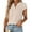 #1 Beige, variant on Women Dressy Tops Summer Petal Short Sleeve V Neck White Tshirts Fashion Business Blouses Lightweight Clothes Size L
