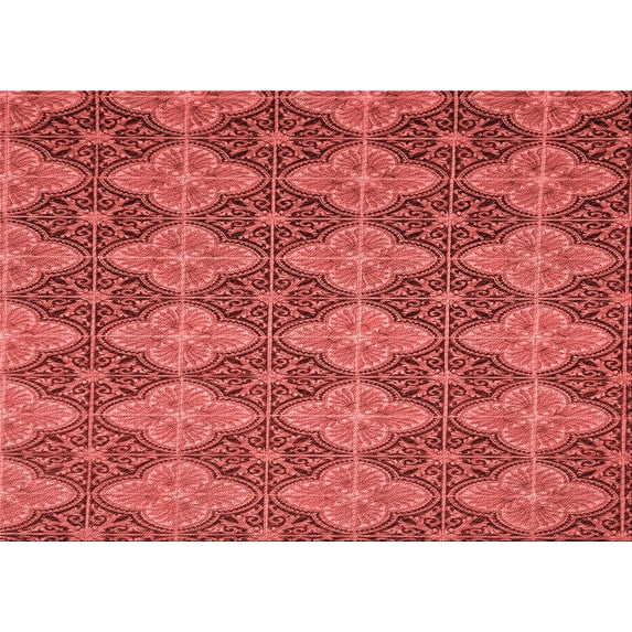 Ahgly Company Machine Washable Indoor Rectangle Transitional Red Area Rugs, 5' x 7'
