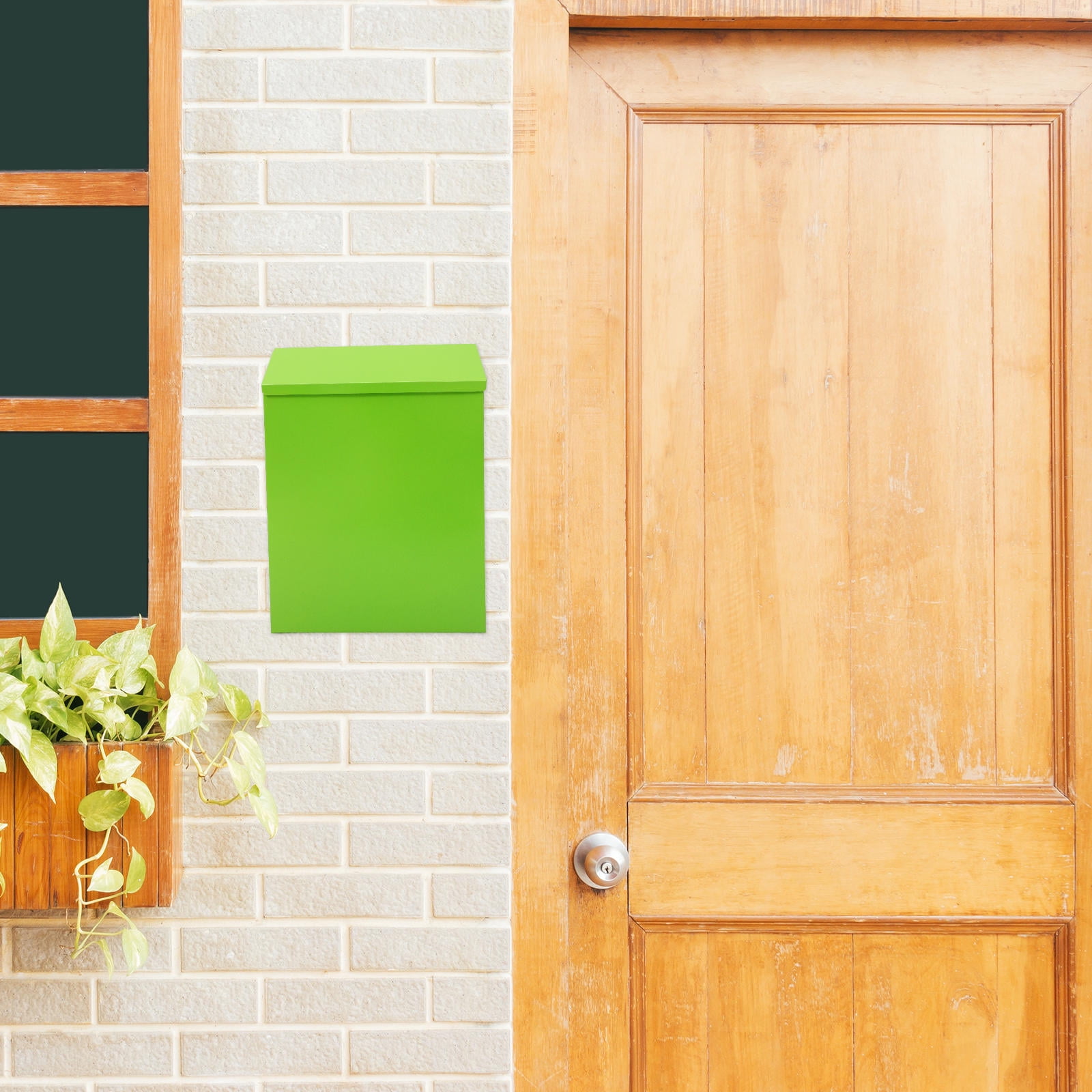 NUOLUX Iron Wall Mount Mailbox Light Green Retro 1Pcs