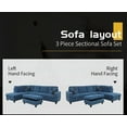 thumbnail image 3 of PonLiving Furniture L-Shape Sectional Sofa Couch Set, Morden Fabric Couch Set, with Right Hand Chaise Lounge, 2 Toss Pillows Included, 3 of 5