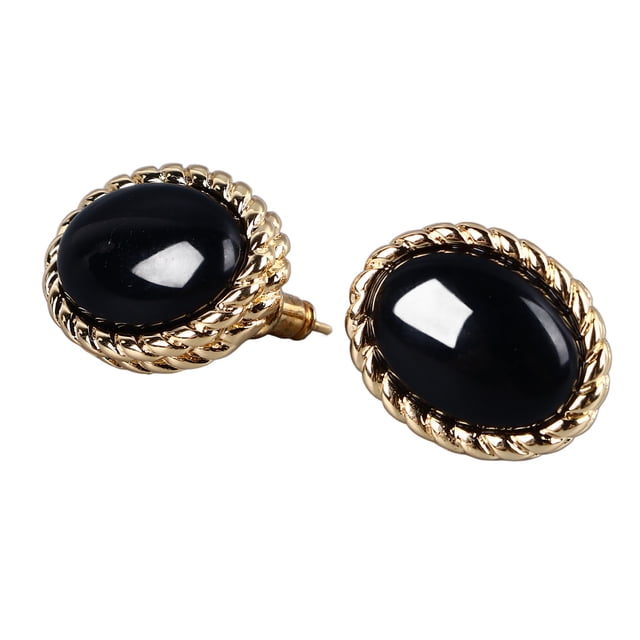 Pendientes De ágata, Pendientes De ágata Negra Con Revestimiento De Cobre Keep Calm, Reducen El Estrés, Color Negro Para El Ocio
