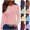 Navy, variant on Womens Polka Dots Tops Irregular Printed Fashion Pullover Crewneck Casual Long Sleeve Blouses Soft Stretch Loose Tops for Work Daily
