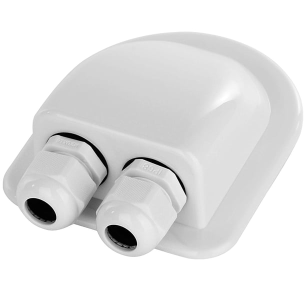 Glándula De Entrada De Cable Solar Resistente Al Agua Ip68 De Restmo Carcasa De Entrada De Cable Doble Resistente A La Intemperie Para Paneles Solares De Rv Caravana Marina Barco Cabina Blanco