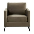 thumbnail image 4 of LeisureMod Modern Velvet Accent Chair Upholstered Side Armchair with Black Steel Base for Office, Living Room, Lounges Lincoln Series in Dark Grey, 4 of 10