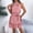 A148 Pink, variant on Chic Halter Dress for Women Mini A Line Sleeveless Summer Sundress with Belt Ruffle Hem Flowy Flattering Wedding Guest Cocktail Party Date Night Outfit