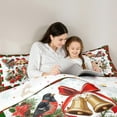 thumbnail image 5 of Manfei Xmas Cardinal Bird King Size Comforter Sets,Merry Christmas Bedding Comforter Set,Red Berry Grid Bedding Set For Girl Teens,Breathable Home Decor Reversible,3-Piece, 5 of 8
