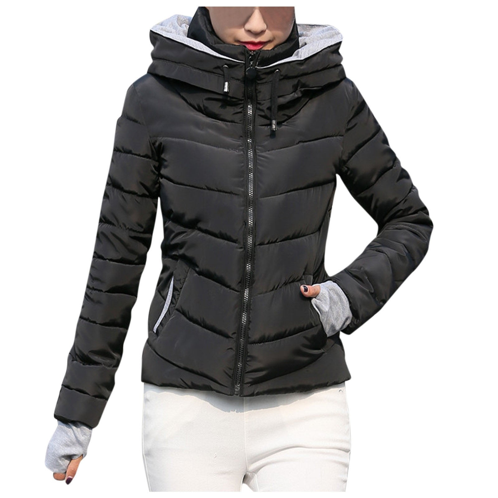 Winter Coats for Women Therm Down Coat Women Outerwear Hooded Coat Short Slim Cotton-padded Jackets Coats Grueso CáLido Para Mujer -