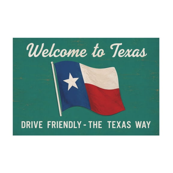 Vintage Texas Welcome Drive Friendly Canvas Wall Art For Home Decor 12*18in