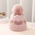 thumbnail image 2 of Meresysid Baby Knitted Hat Lovely For Warmth And Thick Pullover Hat Pink, 2 of 6