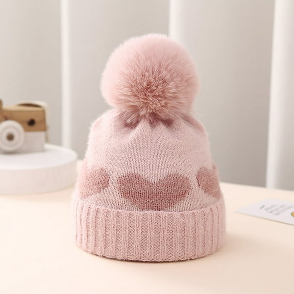 Lilgiuy Baby Winter Hat Warm Knitted Pom Pom Beanie Hat for Baby Toddler Girls Boys 0-18Months