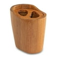 thumbnail image 2 of Traditional Solid Teak Oval Toothbrush Holder, 2 of 4