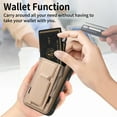 thumbnail image 5 of Wallet Case for iPhone 14 Slim Protective Case with Credit Card Slots Hidden Kickstand Carbon Fiber Texture PU Leather Shockproof Anti-Scratch Phone Cover for iPhone 14, Khaki, 5 of 10