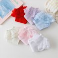 thumbnail image 4 of Ruffle Ankle Socks Kids Cotton Double Lace Turn Cuff Sock for Girls Cute Frilly Dress Socks for 1-16 Years Little Girls Socks Size 7-9 Years, 4 of 4