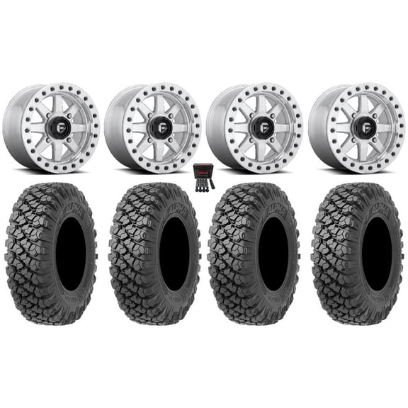 Fuel Maverick Bdlk 15" Wheels Mh 35" Alpha Tires Can-Am Commander Maverick Renegade Outlander Defender