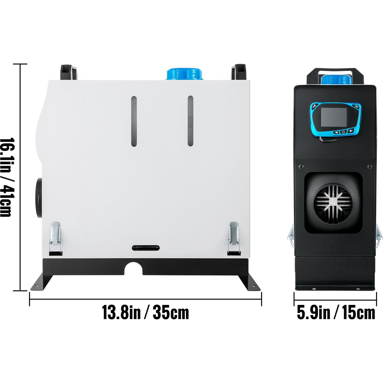 KFFKFF 12V Diesel Air Heater, 8KW Power, Compact Design with Single Air Outlet, Efficient Heating System with Red LCD Control and Remote Operation, Suitable for Cars, RVs, Trucks, Boats, Campervans