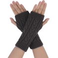 thumbnail image 1 of Gants Tricotés Unisexes Sans Doigts Gris Foncé, 1 of 6