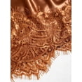 thumbnail image 4 of Coffee Brown Satin Mini Skirt With Intricate Lace Trim, A-Line Elegant Design For Women, 4 of 4