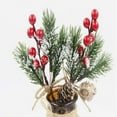 thumbnail image 2 of 6Pcs Realistic Berry Bouquets Decorative Plastic Visual Artificial Christmas Frost Pine Branch for Party, 2 of 10