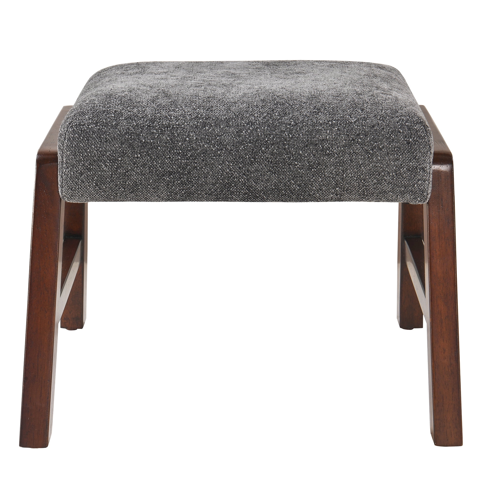 Small Footstool Ottoman, Fabric Wooden Foot Rest Ottoman with Wood Legs, Small Foot Stool Sofa Footrest Extra Seating for Living Room Entryway Office, Charcoal Grey