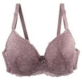 thumbnail image 1 of Womens Bras Middle Age Front Closure Lace Wireless Bra With Adjustable Straps Plus Size Plus Size Bra Pink 80E, 1 of 7