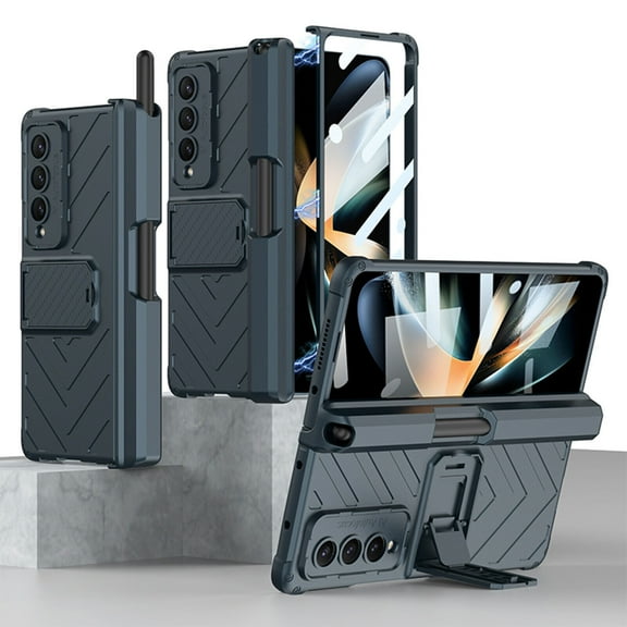 For Samsung Galaxy Z Fold 4 Built in Screen Protector Magnetic Hinge Case Kickstand Rugged Cover