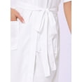 thumbnail image 5 of DARING DIVA Bathrobe Waffle Terry Shawl Collar Tie Short Sleeve S White, 5 of 7