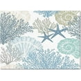 thumbnail image 3 of Coastal Ocean Blue Coral Area Rugs, Blue Scallop Starfish Creature Indoor Non-Slip Kids Rugs, Machine Washable Breathable Durable Carpet For Front Entrance, 3 of 7