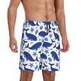 thumbnail image 2 of Pofeuu Whale Print Men's Soft Woven Elastic Waistband Sleep Pajama Short-3X-Large, 2 of 6