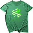 thumbnail image 2 of Qiopertar Mode Femmes Décontracté Col Rond T-Shirt Imprimé Saint-Patrick Manches Courtes Ample Blouse Liquidation Moins de 5$ en Solde Offres d'Accès Anticipé, 2 of 3