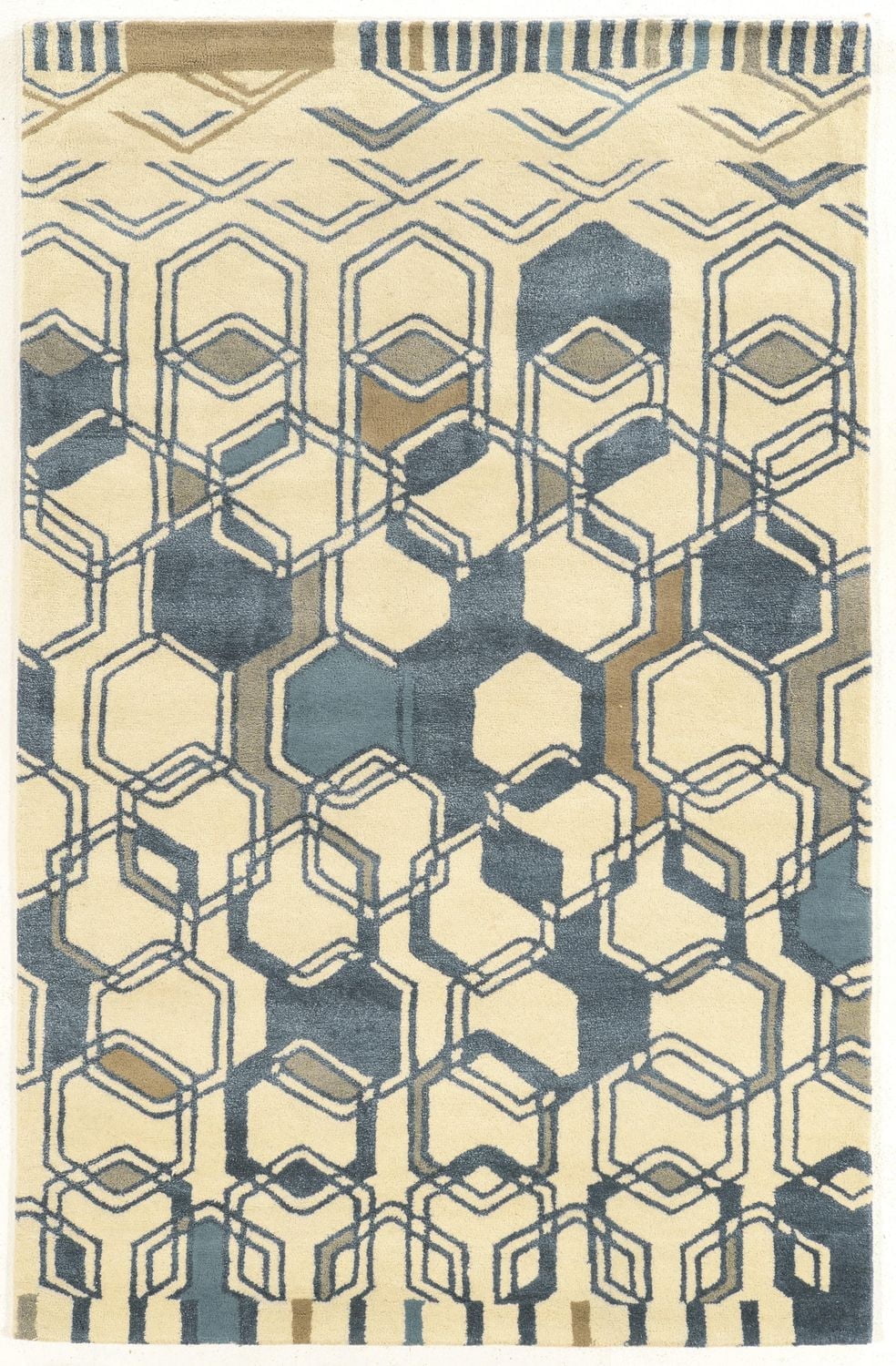 Aspire Wool Triangle Ivory & Grey 2' x 3' Accent Rug