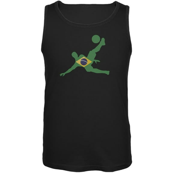 World Cup Brazil Soccer Kick Flag Silhouette Black Adult Tank Top