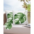 thumbnail image 6 of Tropical Plant Turtle Leaves Outdoor Pillow Covers Set of 2, Decorative Waterproof Throw Pillow Case, Green Watercolor Leaf Cotton Linen Soft Cozy Cushion Pillowcases, 6 of 6