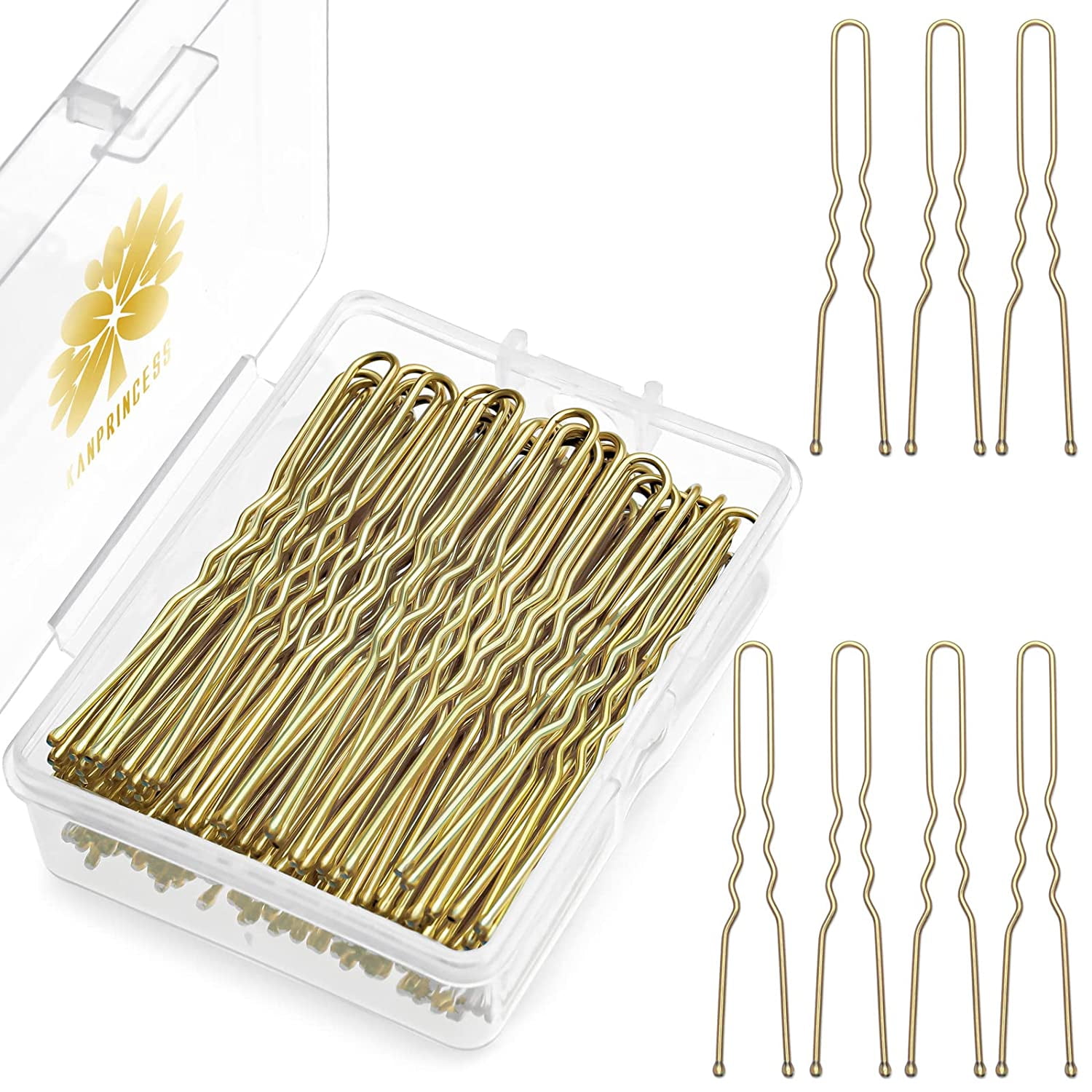 ヘアアクセサリー portray hair pin U gold KANPRINCESS 2.4 Inches Gold U Shaped Hair Pins, 100PCS, For All