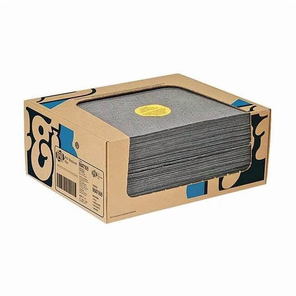 Pig Sorbent Pad, 12 gal, 16 1/2 in x 20 in, Universal, Gray, 100 PK MAT169