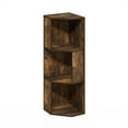 thumbnail image 2 of Furinno Econ 3-Tier Freestanding Corner Shelf Bookcase, Bookshelf, Amber Pine, 2 of 6