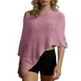 thumbnail image 3 of Feancey Sheer Poncho for Women Trendy Asymmetrical Beach Cover Ups Lightweight See Through Summer Shawl Tops for Swim Vacation Dailywear Pink Free Size, 3 of 9