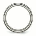 thumbnail image 2 of Titanium with Blue Triple Groove 8mm Polished Band Ring 10 Size, 2 of 6