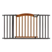 Summer Decorative Wood & Metal Safety Baby Gate, New Zealand Pine Wood and a Slate Metal Finish - 32” Tall, Fits Openings up to 36” to 60” Wide, Baby and Pet Gate for Doorways