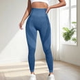 thumbnail image 2 of felwors Women's Seamless High Waist Yoga Leggings - One-Piece Tummy Control & Butt Lifting Workout Pants with 3D Textured Panels（Blue， S）, 2 of 5