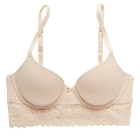 New AERIE American Eagle Real Happy Demi Push Up Bra, Buff, Size 36C, 8976-3