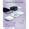 thumbnail image 3 of Mag-Safe Charger,Innotech 3 in 1 Magnetic Foldable Charging Station,Mag-Safe Travel Wireless Charging Pad,Compatible with iPhone 14/13/12 Series,AirPods 3/2/Pro/Pro 2,iWatch-White, 3 of 6